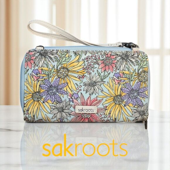 Sakroots Women's Large Smartphone Wristlet Wallet Pastel Flower Garden - Picture 6 of 6